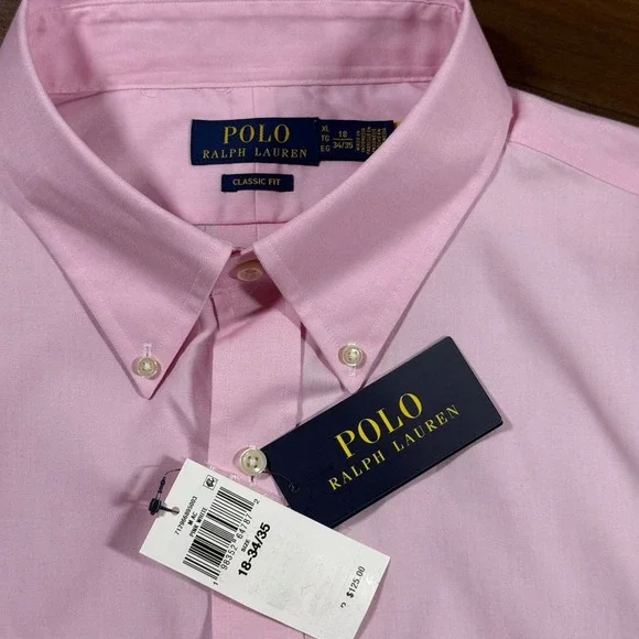 Polo Ralph Lauren Men's Size XL / 18 / 34 - 35 Classic Fit Button Up Dress Shirt - Picture 6 of 10